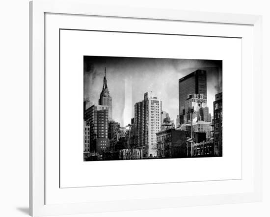 Instants of NY Series - Cityscape with the Empire State Building and the New Yorker Hotel-Philippe Hugonnard-Framed Art Print