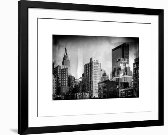 Instants of NY Series - Cityscape with the Empire State Building and the New Yorker Hotel-Philippe Hugonnard-Framed Art Print