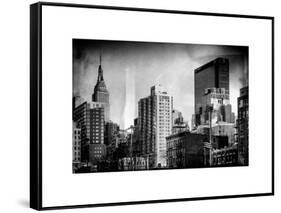 Instants of NY Series - Cityscape with the Empire State Building and the New Yorker Hotel-Philippe Hugonnard-Framed Stretched Canvas