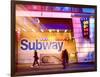 Instants of NY Series - Entrance of a Subway Station in Times Square - Urban Street Scene by Night-Philippe Hugonnard-Framed Photographic Print