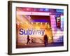 Instants of NY Series - Entrance of a Subway Station in Times Square - Urban Street Scene by Night-Philippe Hugonnard-Framed Photographic Print