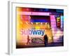 Instants of NY Series - Entrance of a Subway Station in Times Square - Urban Street Scene by Night-Philippe Hugonnard-Framed Photographic Print