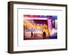 Instants of NY Series - Entrance of a Subway Station in Times Square - Urban Street Scene by Night-Philippe Hugonnard-Framed Art Print