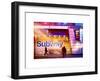 Instants of NY Series - Entrance of a Subway Station in Times Square - Urban Street Scene by Night-Philippe Hugonnard-Framed Art Print