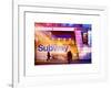 Instants of NY Series - Entrance of a Subway Station in Times Square - Urban Street Scene by Night-Philippe Hugonnard-Framed Art Print