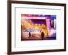 Instants of NY Series - Entrance of a Subway Station in Times Square - Urban Street Scene by Night-Philippe Hugonnard-Framed Art Print