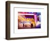 Instants of NY Series - Entrance of a Subway Station in Times Square - Urban Street Scene by Night-Philippe Hugonnard-Framed Art Print