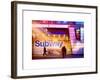 Instants of NY Series - Entrance of a Subway Station in Times Square - Urban Street Scene by Night-Philippe Hugonnard-Framed Art Print