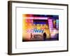 Instants of NY Series - Entrance of a Subway Station in Times Square - Urban Street Scene by Night-Philippe Hugonnard-Framed Art Print