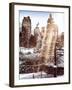 Instants of NY Series - Entrance View to Wollman Skating Rink of Central Park with a Snow Lamppost-Philippe Hugonnard-Framed Photographic Print