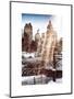 Instants of NY Series - Entrance View to Wollman Skating Rink of Central Park with a Snow Lamppost-Philippe Hugonnard-Mounted Art Print