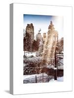 Instants of NY Series - Entrance View to Wollman Skating Rink of Central Park with a Snow Lamppost-Philippe Hugonnard-Stretched Canvas