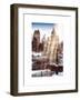 Instants of NY Series - Entrance View to Wollman Skating Rink of Central Park with a Snow Lamppost-Philippe Hugonnard-Framed Art Print