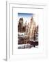 Instants of NY Series - Entrance View to Wollman Skating Rink of Central Park with a Snow Lamppost-Philippe Hugonnard-Framed Art Print