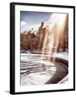 Instants of NY Series - Frozen Lake in Central Park Snow-Philippe Hugonnard-Framed Photographic Print