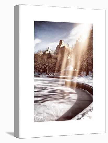 Instants of NY Series - Frozen Lake in Central Park Snow-Philippe Hugonnard-Stretched Canvas