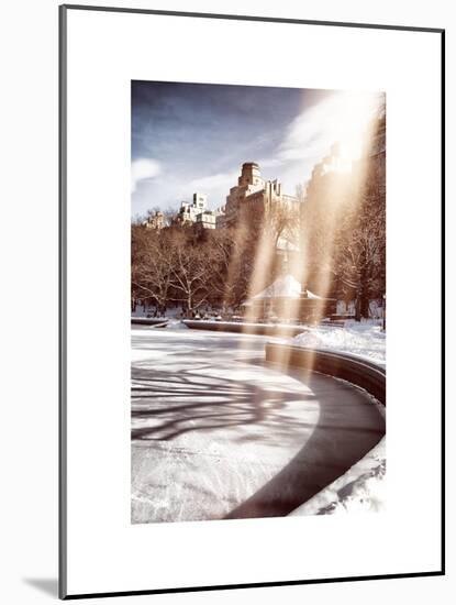 Instants of NY Series - Frozen Lake in Central Park Snow-Philippe Hugonnard-Mounted Art Print