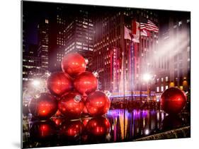 Instants of NY Series - Giant Christmas Ornaments on Sixth Avenue across from Radio City Music Hall-Philippe Hugonnard-Mounted Photographic Print