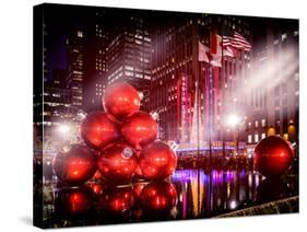 Instants of NY Series - Giant Christmas Ornaments on Sixth Avenue across from Radio City Music Hall-Philippe Hugonnard-Stretched Canvas