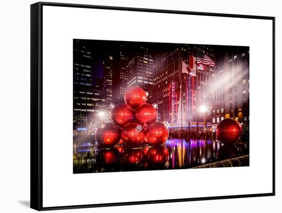 Instants of NY Series - Giant Christmas Ornaments on Sixth Avenue across from Radio City Music Hall-Philippe Hugonnard-Framed Stretched Canvas