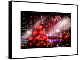 Instants of NY Series - Giant Christmas Ornaments on Sixth Avenue across from Radio City Music Hall-Philippe Hugonnard-Framed Stretched Canvas