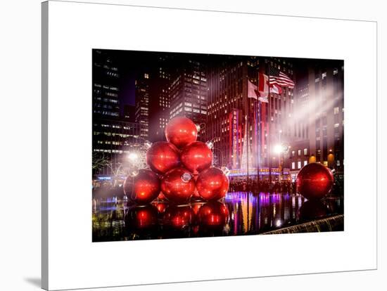 Instants of NY Series - Giant Christmas Ornaments on Sixth Avenue across from Radio City Music Hall-Philippe Hugonnard-Stretched Canvas