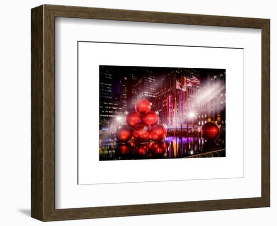 Instants of NY Series - Giant Christmas Ornaments on Sixth Avenue across from Radio City Music Hall-Philippe Hugonnard-Framed Art Print