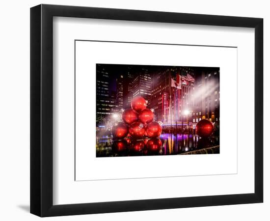 Instants of NY Series - Giant Christmas Ornaments on Sixth Avenue across from Radio City Music Hall-Philippe Hugonnard-Framed Art Print