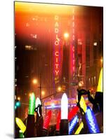 Instants of NY Series - Giant Christmas wreath in front of Radio City Music Hall on a Winter Night-Philippe Hugonnard-Mounted Photographic Print