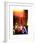 Instants of NY Series - Giant Christmas wreath in front of Radio City Music Hall on a Winter Night-Philippe Hugonnard-Framed Art Print