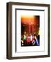 Instants of NY Series - Giant Christmas wreath in front of Radio City Music Hall on a Winter Night-Philippe Hugonnard-Framed Art Print