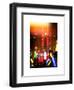 Instants of NY Series - Giant Christmas wreath in front of Radio City Music Hall on a Winter Night-Philippe Hugonnard-Framed Art Print