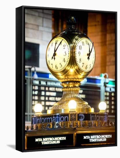 Instants of NY Series - Grand Central Terminal's Four-Sided Seth Thomas Clock - Manhattan-Philippe Hugonnard-Framed Stretched Canvas