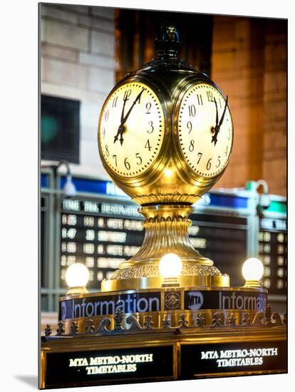 Instants of NY Series - Grand Central Terminal's Four-Sided Seth Thomas Clock - Manhattan-Philippe Hugonnard-Mounted Photographic Print