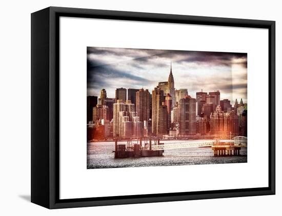 Instants of NY Series - Jetty View with Manhattan and the Chrysler Building-Philippe Hugonnard-Framed Stretched Canvas