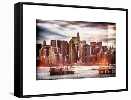 Instants of NY Series - Jetty View with Manhattan and the Chrysler Building-Philippe Hugonnard-Framed Stretched Canvas