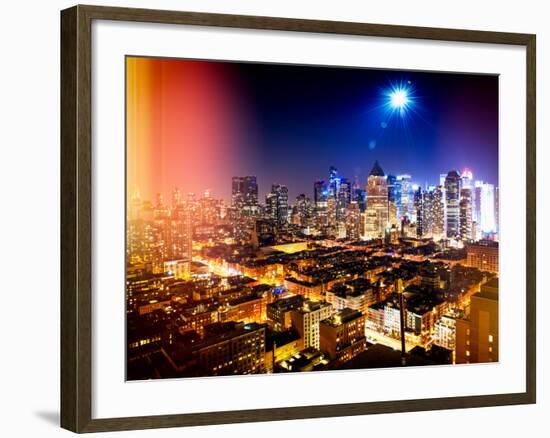 Instants of NY Series - Landscape by Night of Manhattan-Philippe Hugonnard-Framed Photographic Print