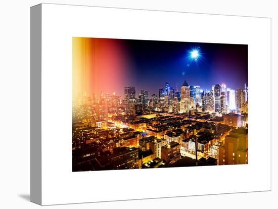Instants of NY Series - Landscape by Night of Manhattan-Philippe Hugonnard-Stretched Canvas