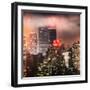 Instants of NY Series - Landscape Foggy Night in Manhattan with the New Yorker Hotel View-Philippe Hugonnard-Framed Photographic Print