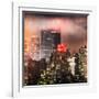 Instants of NY Series - Landscape Foggy Night in Manhattan with the New Yorker Hotel View-Philippe Hugonnard-Framed Photographic Print