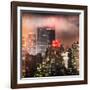 Instants of NY Series - Landscape Foggy Night in Manhattan with the New Yorker Hotel View-Philippe Hugonnard-Framed Photographic Print