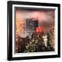 Instants of NY Series - Landscape Foggy Night in Manhattan with the New Yorker Hotel View-Philippe Hugonnard-Framed Photographic Print