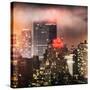 Instants of NY Series - Landscape Foggy Night in Manhattan with the New Yorker Hotel View-Philippe Hugonnard-Stretched Canvas