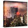 Instants of NY Series - Landscape Foggy Night in Manhattan with the New Yorker Hotel View-Philippe Hugonnard-Stretched Canvas