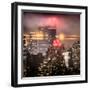 Instants of NY Series - Landscape Foggy Night in Manhattan with the New Yorker Hotel View-Philippe Hugonnard-Framed Photographic Print