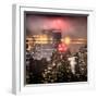Instants of NY Series - Landscape Foggy Night in Manhattan with the New Yorker Hotel View-Philippe Hugonnard-Framed Photographic Print