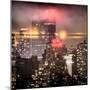 Instants of NY Series - Landscape Foggy Night in Manhattan with the New Yorker Hotel View-Philippe Hugonnard-Mounted Photographic Print