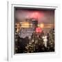 Instants of NY Series - Landscape Foggy Night in Manhattan with the New Yorker Hotel View-Philippe Hugonnard-Framed Photographic Print