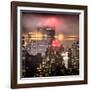 Instants of NY Series - Landscape Foggy Night in Manhattan with the New Yorker Hotel View-Philippe Hugonnard-Framed Photographic Print