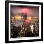 Instants of NY Series - Landscape Foggy Night in Manhattan with the New Yorker Hotel View-Philippe Hugonnard-Framed Photographic Print